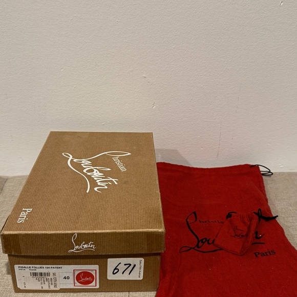 Authentic Christian Louboutin Pigalle Follies 100 Patent Pumps Nude EU40/US8-8.5 - Picture 10 of 11